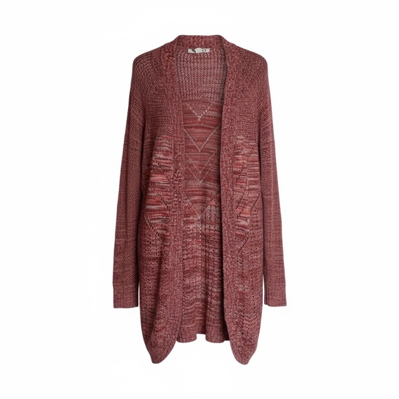 Roxy Sweaters - Roxy Space Dyed Open Knit Cardigan Pink Orange Boho Beach Sweater M Festival Y2K